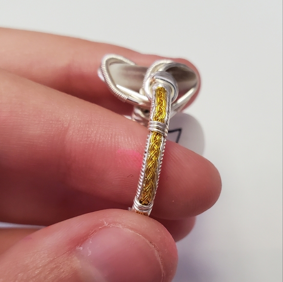 "Dream Stripes" Dream amethyst handmade wire wrap ring size 7 - Picture 6 of 7